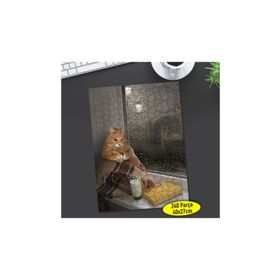 Asilmeydan 456810503 240 Parça Cam Kenarında Mutsuz Kedi Puzzle Yapboz Tablo
