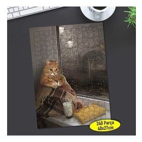 Asilmeydan 456810503 240 Parça Cam Kenarında Mutsuz Kedi Puzzle Yapboz Tablo