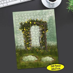 Asilmeydan 457231149 240 Parça Sihirli Çiçekli Kapı Puzzle Yapboz Tablo