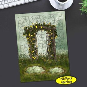 Asilmeydan 457231149 240 Parça Sihirli Çiçekli Kapı Puzzle Yapboz Tablo