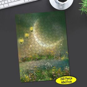 Asilmeydan 457233067 240 Parça Sihirli Dünya Işıltılı Hilal Puzzle Yapboz Tablo