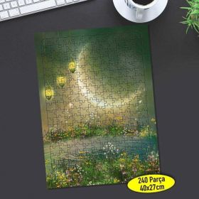 Asilmeydan 457233067 240 Parça Sihirli Dünya Işıltılı Hilal Puzzle Yapboz Tablo