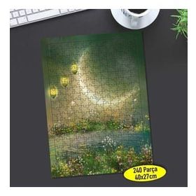 Asilmeydan 457233067 240 Parça Sihirli Dünya Işıltılı Hilal Puzzle Yapboz Tablo