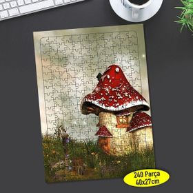 Asilmeydan 457238695 240 Parça Sihirli Dünya Mantar Ev Puzzle Yapboz Tablo