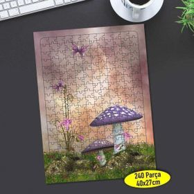 Asilmeydan 457242683 240 Parça Sihirli Dünya Mantarları Puzzle Yapboz Tablo