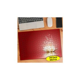 Asilmeydan 457249595 240 Parça Kırmızı Zemin Lotus Çiçeği Puzzle Yapboz Tablo