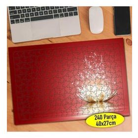 Asilmeydan 457249595 240 Parça Kırmızı Zemin Lotus Çiçeği Puzzle Yapboz Tablo