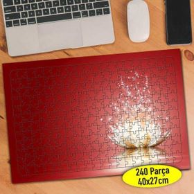 Asilmeydan 457249595 240 Parça Kırmızı Zemin Lotus Çiçeği Puzzle Yapboz Tablo