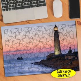 Asilmeydan 457272674 240 Parça Sahilde Deniz Feneri Puzzle Yapboz Tablo