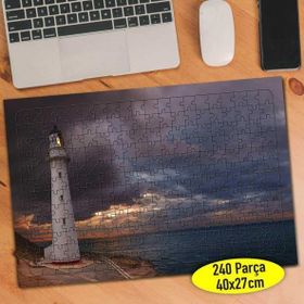 Asilmeydan 457272674 240 Parça Sahilde Deniz Feneri Puzzle Yapboz Tablo