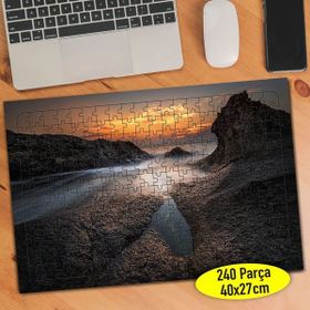 Asilmeydan 457284847 240 Parça Gün Batımı Sahili Puzzle Yapboz Tablo