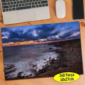 Asilmeydan 457284847 240 Parça Gün Batımı Sahili Puzzle Yapboz Tablo
