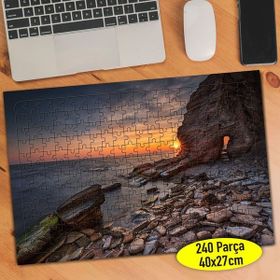 Asilmeydan 457294946 240 Parça Taşlı Sahil Manzarası Puzzle Yapboz Tablo