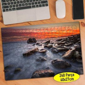 Asilmeydan 457296568 240 Parça Buharlı Deniz Sahil Puzzle Yapboz Tablo
