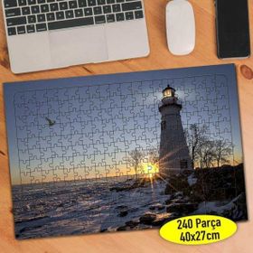 Asilmeydan 457300635 240 Parça Sahilde Deniz Feneri Puzzle Yapboz Tablo