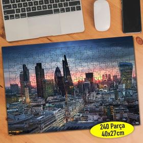 Asilmeydan 457303782 240 Parça Gün Batımı Şehir Görüntüsü Puzzle Yapboz Tablo