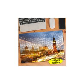 Asilmeydan 457308218 240 Parça Işıklı Londra Caddesi Puzzle Yapboz Tablo