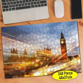 Asilmeydan 457308218 240 Parça Işıklı Londra Caddesi Puzzle Yapboz Tablo