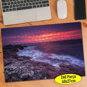 Asilmeydan 457314117 240 Parça Pembe Gün Batımı Manzarası Puzzle Yapboz Tablo
