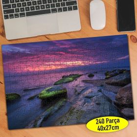 Asilmeydan 457314117 240 Parça Pembe Gün Batımı Manzarası Puzzle Yapboz Tablo