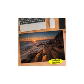 Asilmeydan 457315264 240 Parça Sahilde Gün Batımı Puzzle Yapboz Tablo