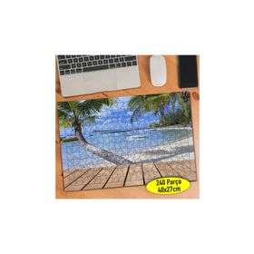 Asilmeydan 457326597 240 Parça Palmiyeli Deniz Manzarası Puzzle Yapboz Tablo