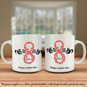Asilmeydan 8 Mart Dünya Kadınlar Günü Kutlu Olsun Renkli Baskılı Kupa Bardak