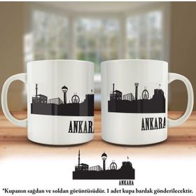 Asilmeydan Ankara Başkent Şehir Silueti Basklı Kupa Bardak