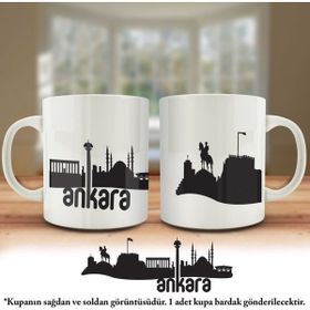 Asilmeydan Ankara Başkent Şehir Silueti Basklı Kupa
