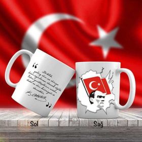 Asilmeydan Asil Hediyelik At Üstünde Mustafa Kemal Atatürk -Ay Yıldız - Atatürk'ün Sözleri Kupa