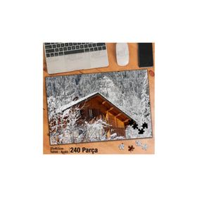 Asilmeydan Asil Hobi Kış Manzarası Ev Kar Doğa Ayak Destekli Çerçeveli 240 Parça 27x40 cm Puzzle Yapboz Tablo