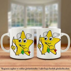 Asilmeydan Beyaz Kanatlı Yıldız Tasarım Kupa Bardak