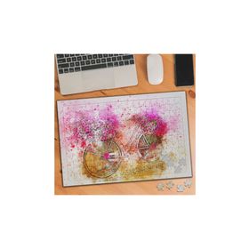 Asilmeydan Çiçekli Çizimsel Bisiklet 240 Parça 27x40 cm Puzzle Yapboz Tablo