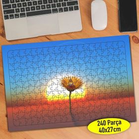 Asilmeydan Çiçekli Güneş Manzarası 240 Parça Puzzle Yapboz Tablo