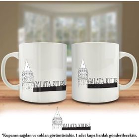 Asilmeydan Çift Yön Renkli Baskılı Galata Kulesi Silüeti Istanbul Şehir Kupa Bardak