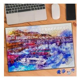 Asilmeydan Çizimsel Renkli Sahil 240 Parça 27x40 cm Puzzle Yapboz Tablo