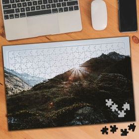 Asilmeydan Dağ Tepesinde Gün Batımı 240 Parça 27x40 cm Puzzle Yapboz Tablo
