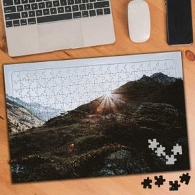 Asilmeydan Dağ Tepesinde Gün Batımı 240 Parça 27x40 cm Puzzle Yapboz Tablo