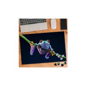 Asilmeydan Dal Üstünde Sevimli Renkli Kurbağa 240 Parça 74 645 Puzzle Yapboz Tablo