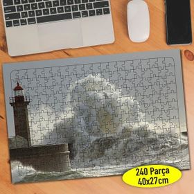 Asilmeydan Dalgalı Deniz Doğa Manzarası 240 Parça Puzzle Yapboz Tablo