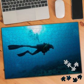 Asilmeydan Deniz Altı Dalgıç Silüeti 240 Parça Puzzle Yapboz Tablo