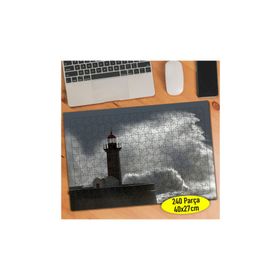 Asilmeydan Deniz Feneri Silüeti 240 Parça 27x40 cm Puzzle Yapboz Tablo
