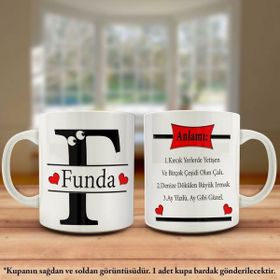 Asilmeydan Funda İsmi ve Anlamı İsme Özel Tasarım Kupa Bardak