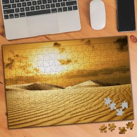 Asilmeydan Gün Batımı Çöl Manzarası 240 Parça 27x40 cm Puzzle Yapboz Tablo