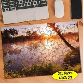Asilmeydan Gün Batımı Göl Manzarası 240 Parça Puzzle Yapboz Tablo