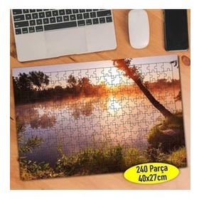 Asilmeydan Gün Batımı Göl Manzarası 240 Parça Puzzle Yapboz Tablo
