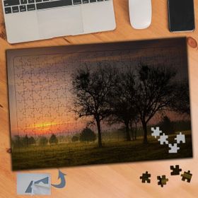 Asilmeydan Gün Batımı Kuru Ağaçlar 240 Parça Puzzle Yapboz Tablo