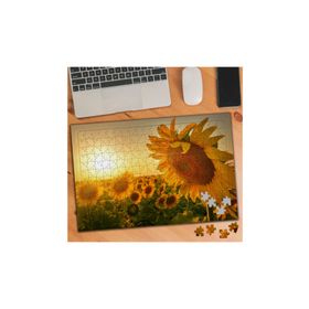Asilmeydan Gün Batımında Ay Çiçeği 240 Parça Puzzle Yapboz Tablo