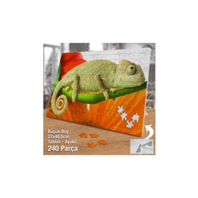 Asilmeydan Hobi Doğa Hayvan Bukalemun Canlı Ayak Destekli Çerçeveli 240 Parça Puzzle Yapboz Tablo