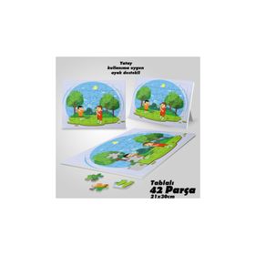 Asilmeydan Hobi Iki Arkadaş Ağaçlar Çocuk Ayak Destekli Çerçeveli 42 Parça Puzzle Yapboz Tablo